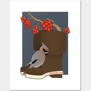 Rainboot Waxwing and Winterberry Posters and Art